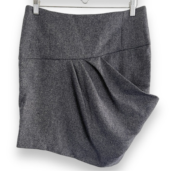 Brunello Cucinelli Cashmere Wool Pleated Asymmetrical Skirt Size 6 - Picture 4 of 9